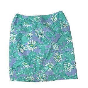 Lilly Pulitzer Women’s Rockin Lobster Print Blue‎ Green & White Skirt Size 2